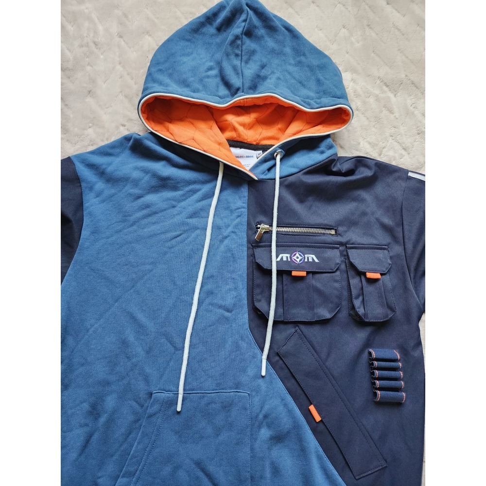 Shiloh & Bros Blue Tactical Utility Cargo Hoodie Mens Size Small Techwear